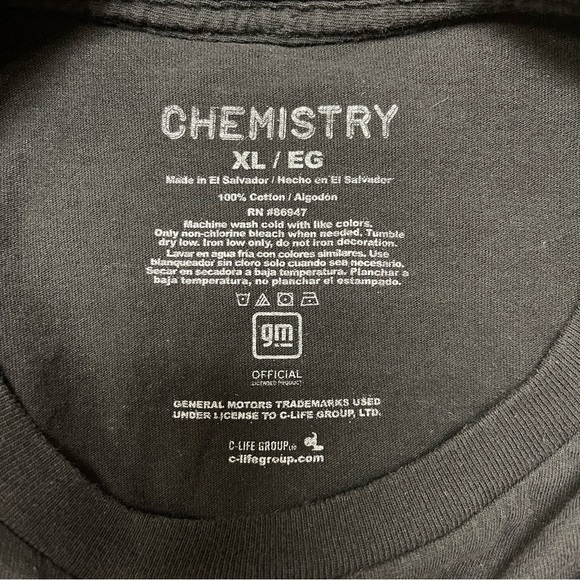 Chemistry T-Shirt Men’s Size Extra Large XL Black Chevrolet Impala 1980s Vintage - Picture 5 of 5